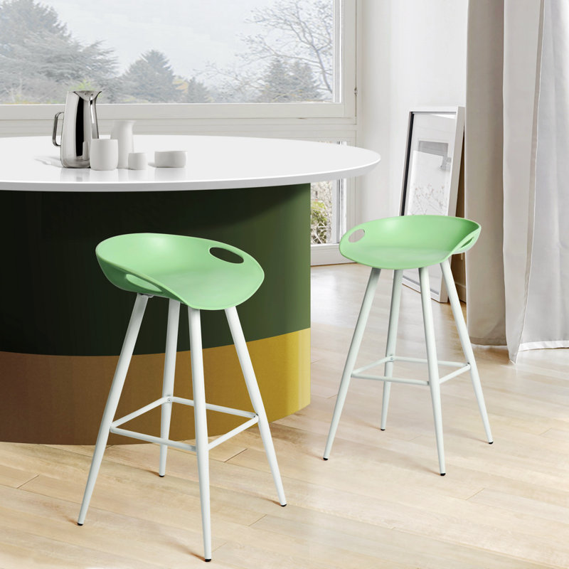 Tabouret de bar et de comptoir Bak, Blanc, Vert menthe