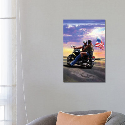 Nostalgic America Bikers by Greg & Company - Wrapped Canvas Print
