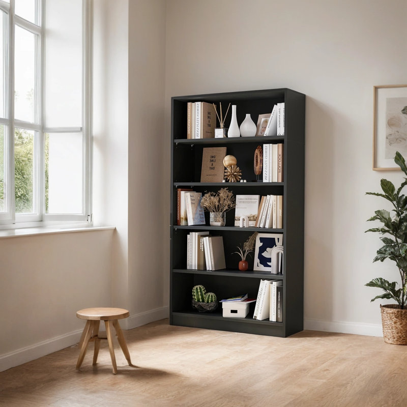 Roiuy 5-Tier Bookshelf with Adjustable Shelves