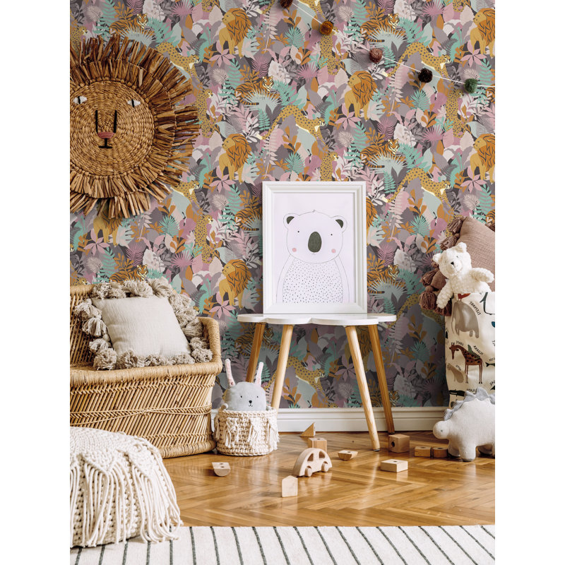 Freidin 53cm x 10.5cm Matte Wallpaper Roll, Pink