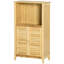 Armoire de salle de bain polyvalente en bambou avec plusieurs tablettes et portes pour l'organisation