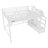 Full Loft Bed With Storage Stairs, Shelves And Built-In Wardrobe, Metal Loft Bed Frame With USB Ports And LED Lights, Noise-Reduced Design, White-636034364-636034360