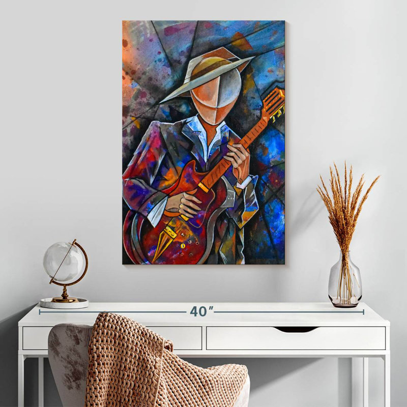 Guitare cubiste Abarca, H 30 po x l 20 po