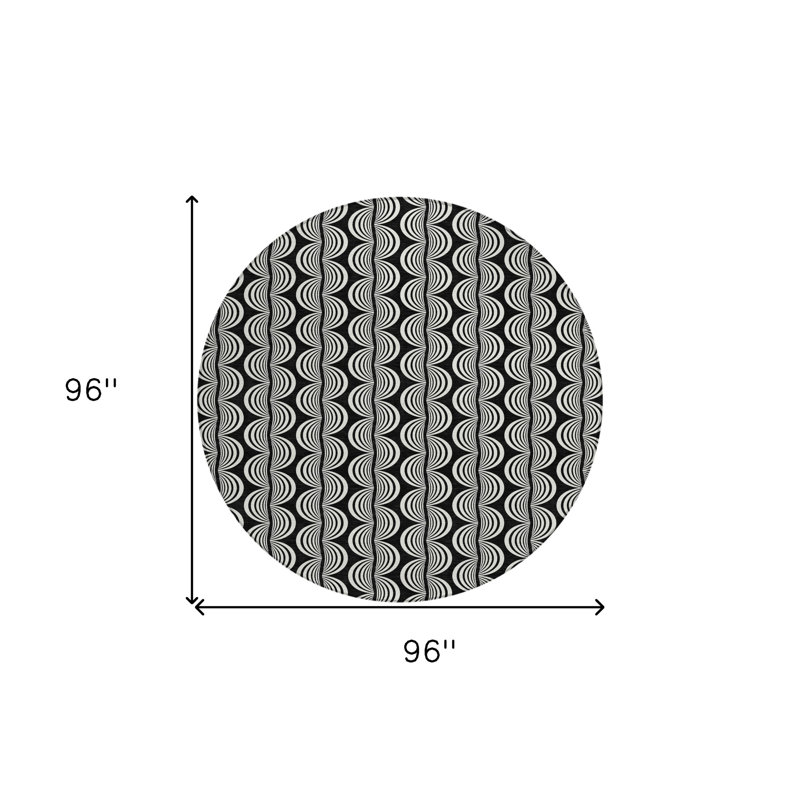 Tapis rond noir 8 po Ogee