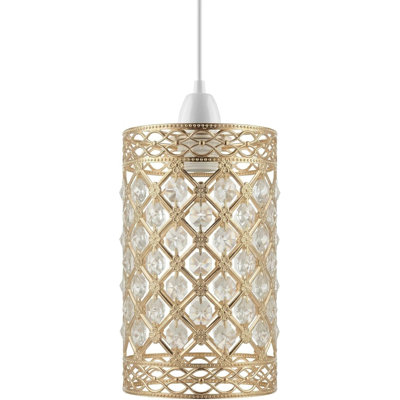 Crystal Lamp Shade in French Gold