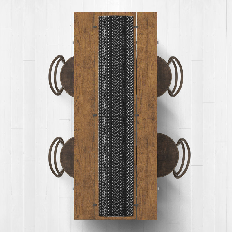 Chemin de table Foltz, Noir, 72 po x 16 po