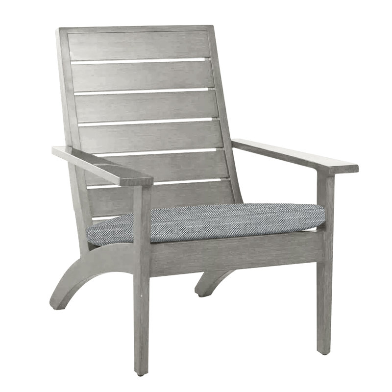 Kennebunkport Aluminum Adirondack Chair - Oyster, Oyster, Rollo Silver, No Welt