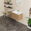 Meuble-lavabo mural de 30 po avec lavabo et tiroir, noyer, 2 très grands tiroirs de rangement, système de fermeture en douceur, combinaison de style moderne, matériau, amplement pour une utilisation quotidienne