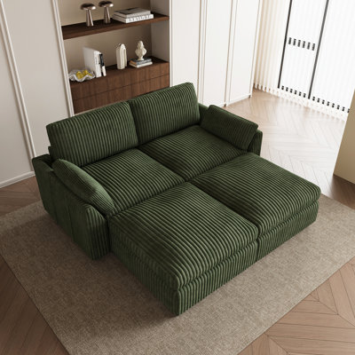 Canapé-lit large, moelleux et modulaire avec housse de coussin amovible