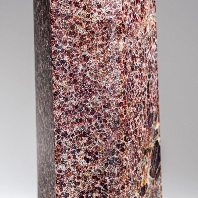 Genuine Polished Garnet Point (4 lbs), 8" H x 2.5" W x 3" D, Dark Red/Dark Brown