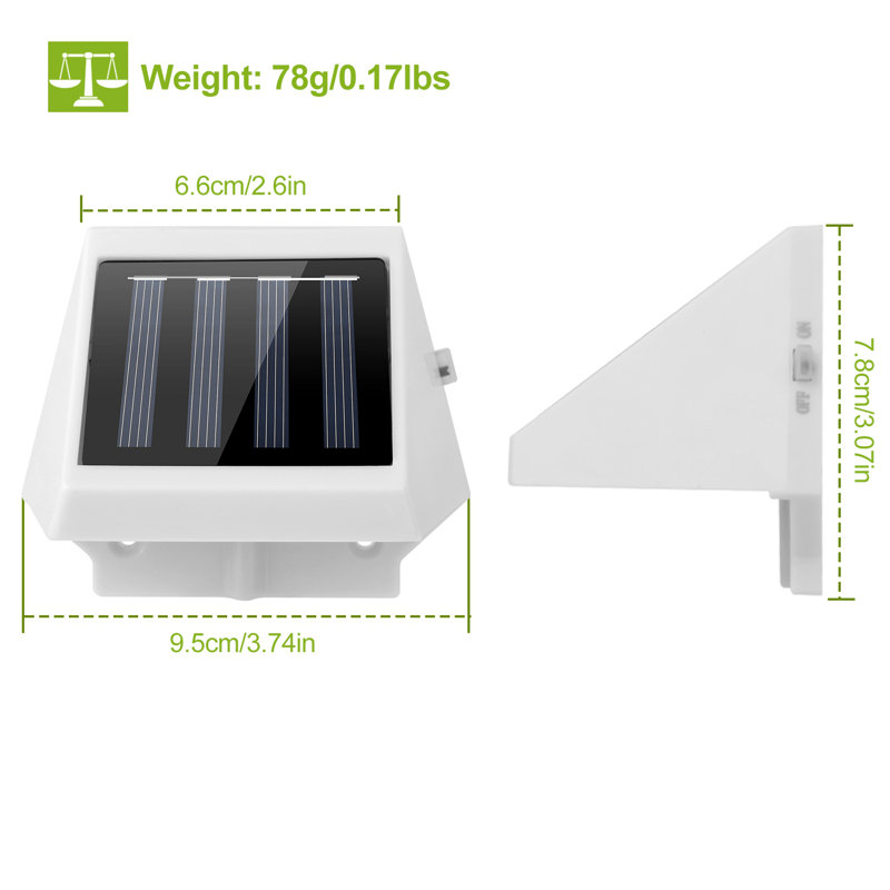 Éclairage de terrasse à DEL blanc à énergie solaire intégré