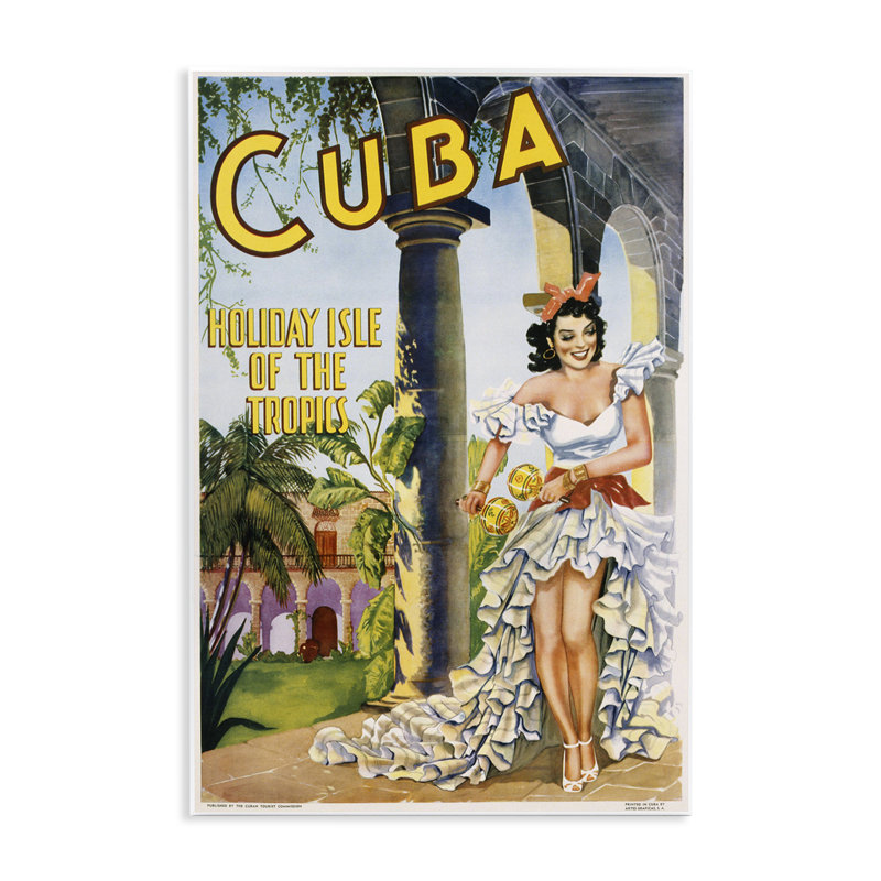 Publicité murale Cuba Travel, conception de Marcus Jules, H 15 po x l 10 po