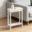 Petite console blanche avec tablette, porte étroite étroite pour un couloir, un vestibule, une rallonge de canapé derrière le canapé ou un comptoir de cuisine