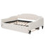 Lit de jour double avec lit gigogne simple, beige - pratique et attrayante housse de lit tapissier