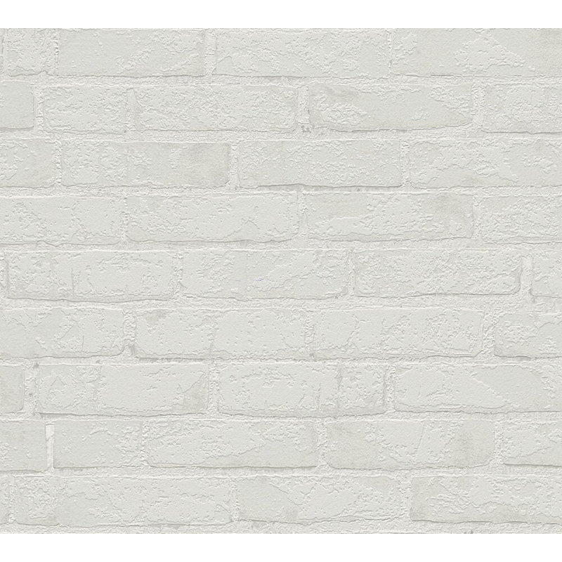 Rouleau de papier peint brique, Gris clair