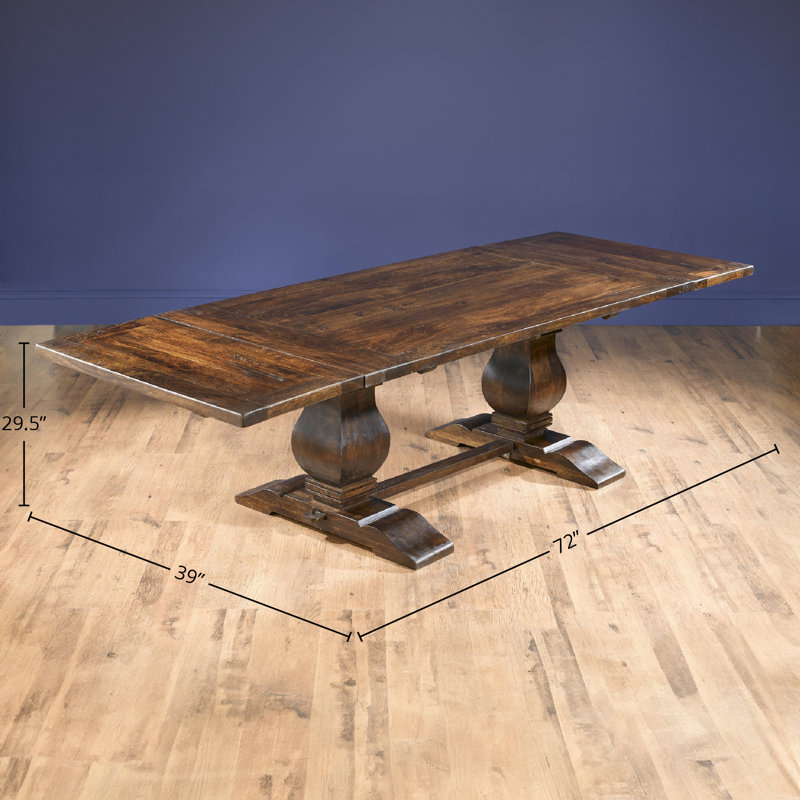 Table de salle à manger extensible en bois massif 72 po Tilton