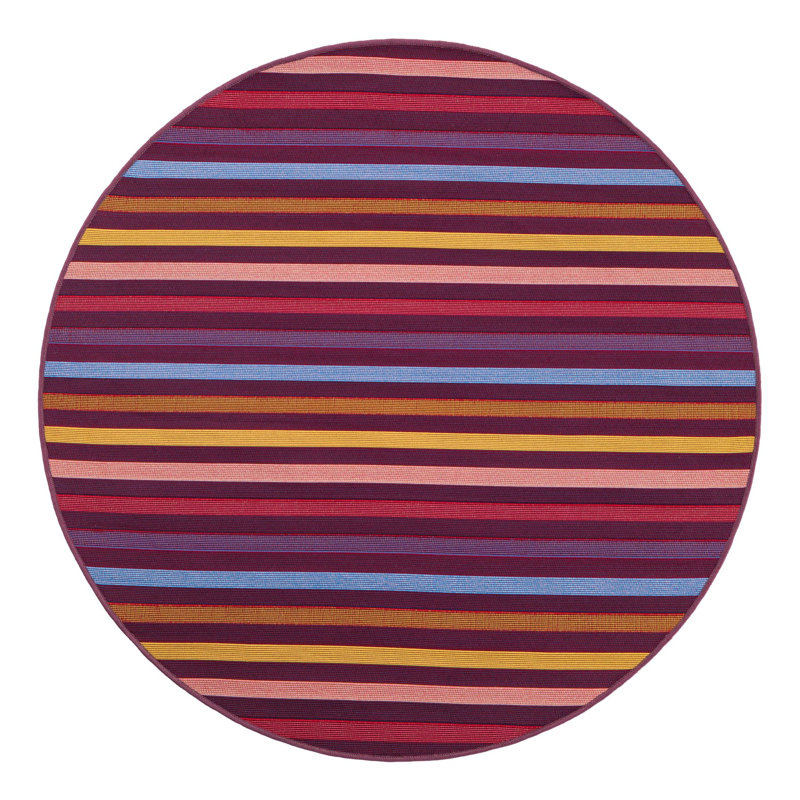 Grierson Striped Indoor / Outdoor Rug, Round 4'1"