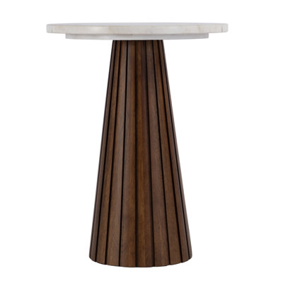 Soria Marble and Wood End Table