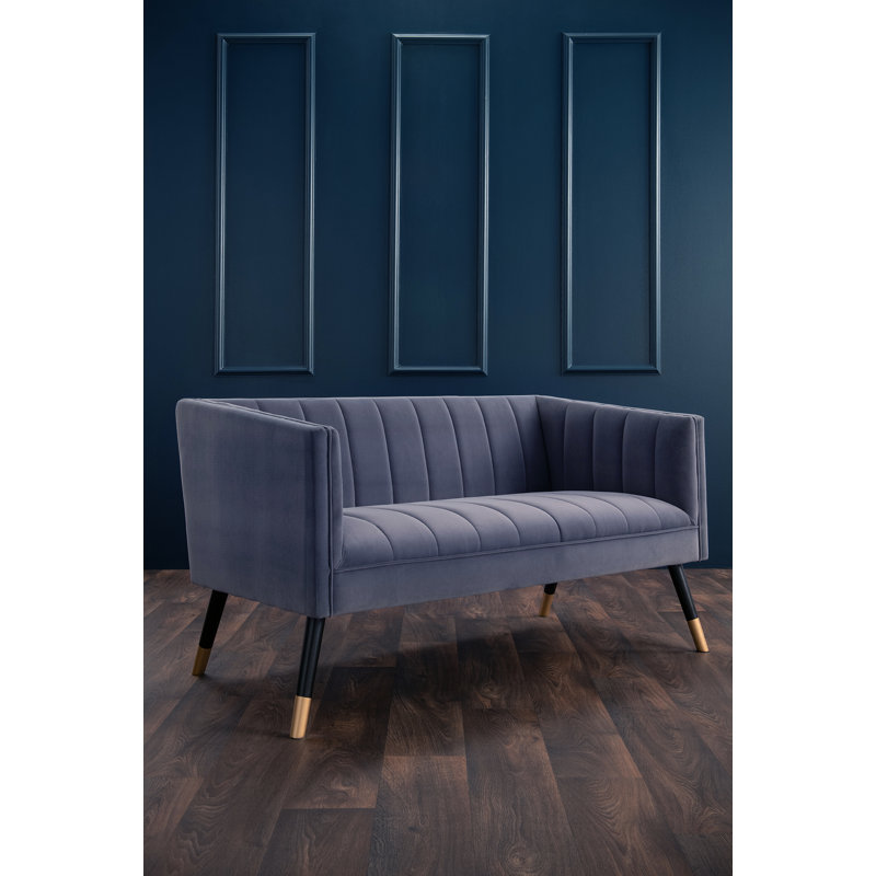 Vard 2 Seater Velvet Loveseat, Navy
