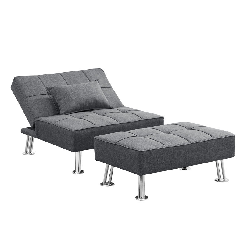 Méridienne et repose-pieds 33,86 po, Gris