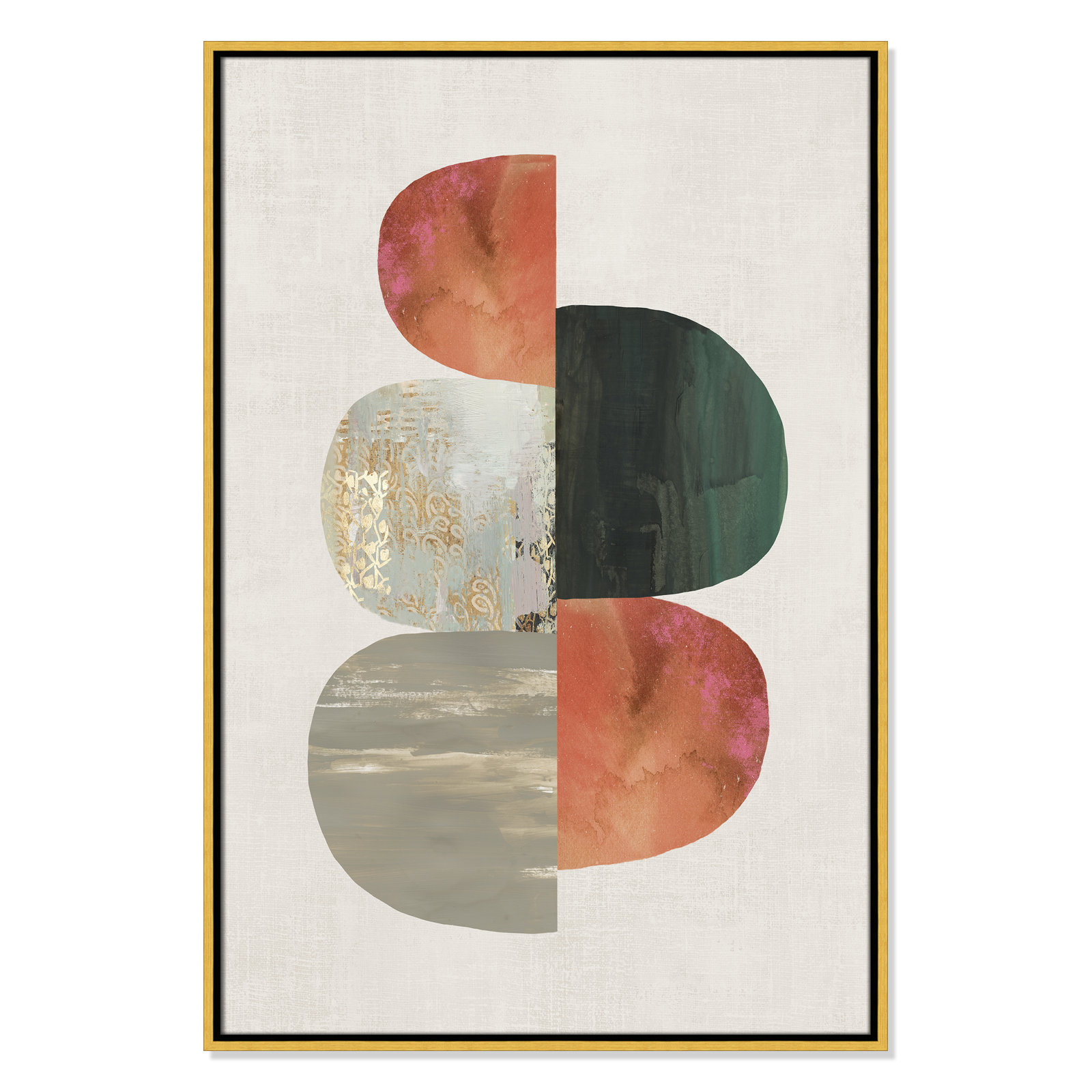 37.5" H x 25.5" W, Framed Canvas, Gold