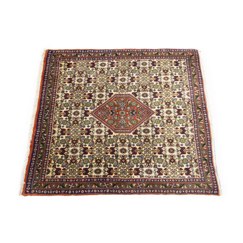 	 Tapis oriental rétro à motif floral crème indo-bidar 2 pi 5 po x 2 pi 9 po