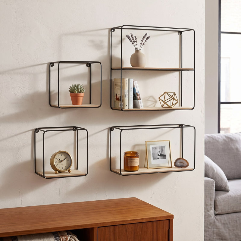 Johnar 3 Piece Square Floating Shelf