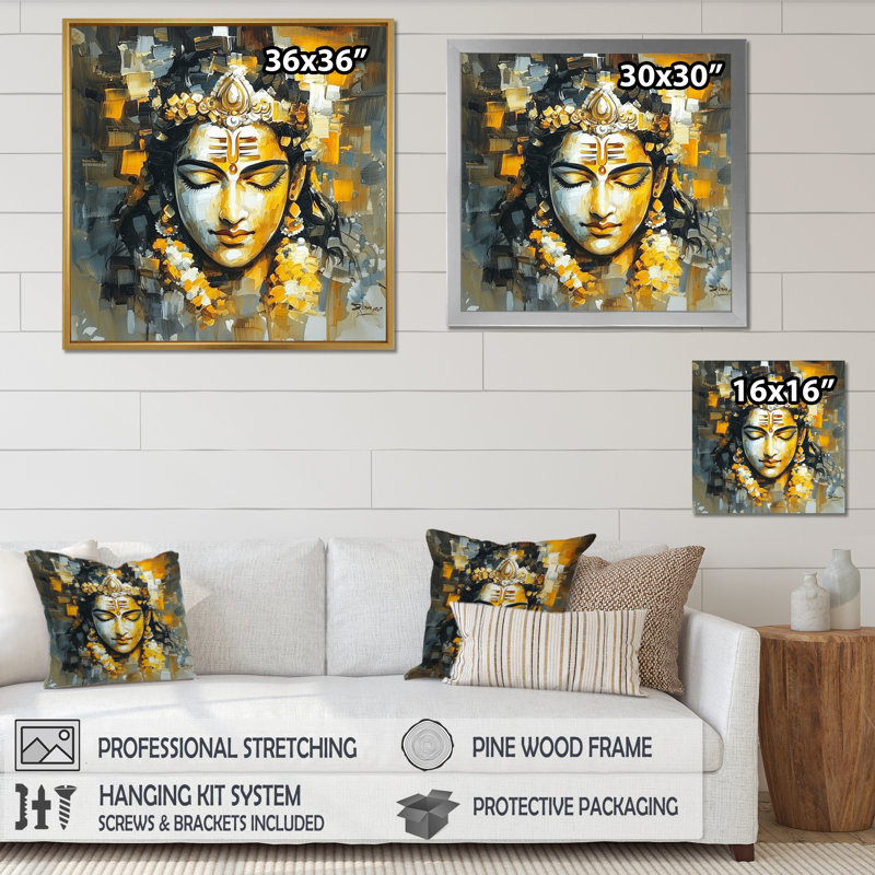 Vishnu, le conservateur, l'hindouisme II - impression de l'hindouisme, 30" H x 30" W, Argent argent