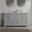 Meuble-lavabo double autoportant de 60 po avec pierre artificielle entièrement assemblé-1518800111