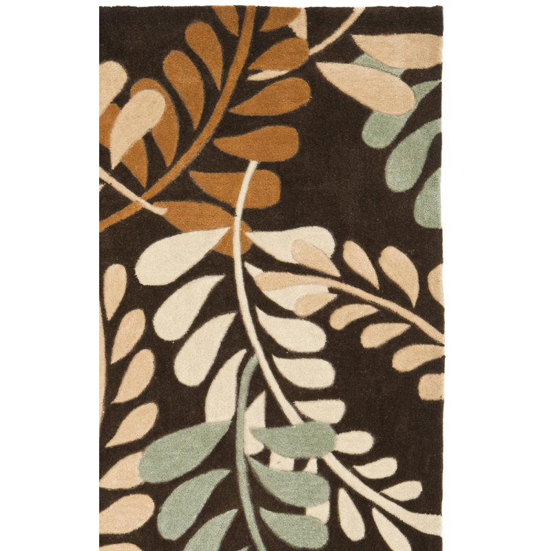 Modern Art Hand Tufted Performance Floral Rug, Square 7'