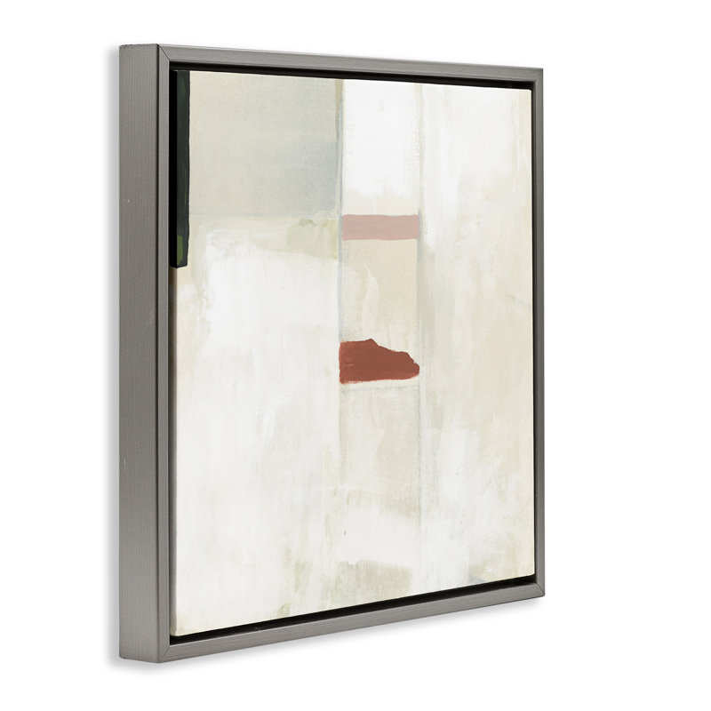 «Abstract with Terracotta Accent Floater», art mural sur toile par June Erica Vess, Cadre flottant gris lustré