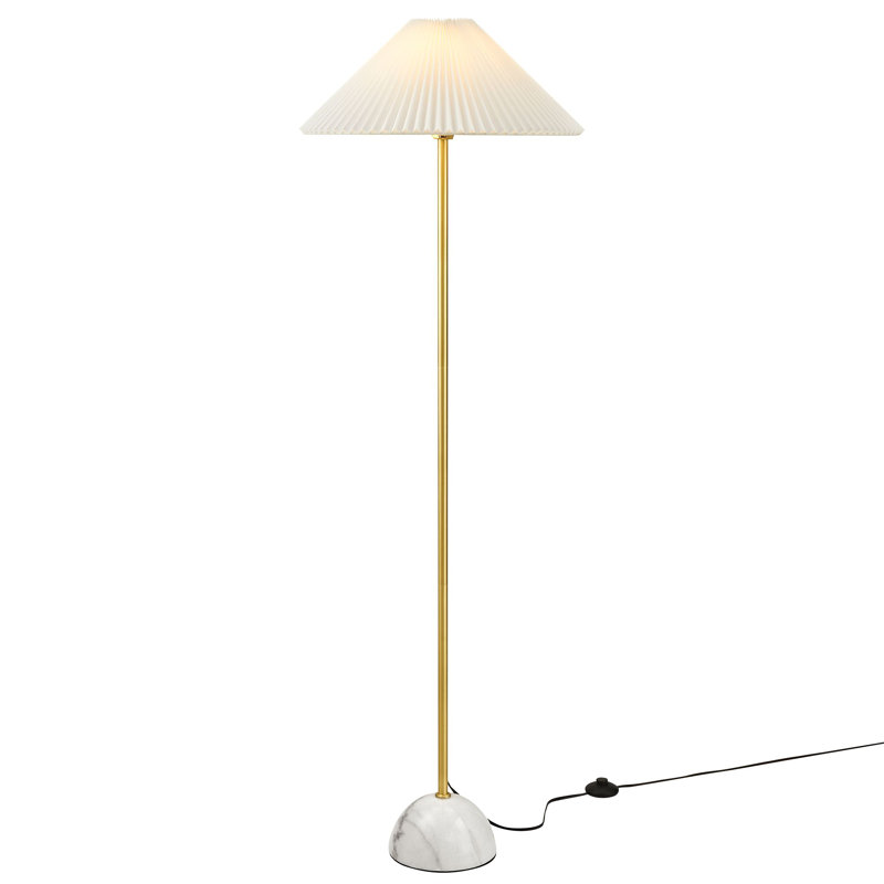 Lampe sur pied en marbre Illusion, Blanc / doré