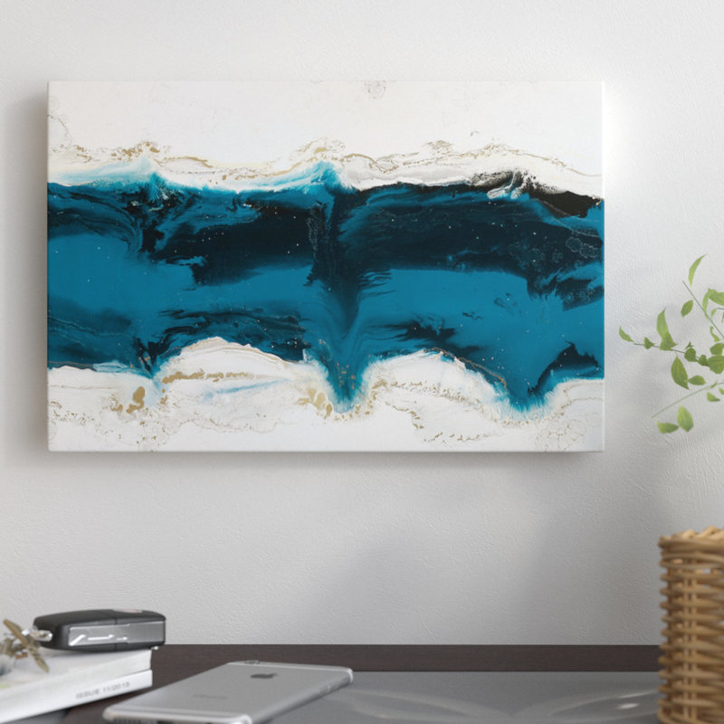 « liquid ice », reproduction d’art sur toile, H 26 po x l 40 po x P 1,5 po, Toile tendue