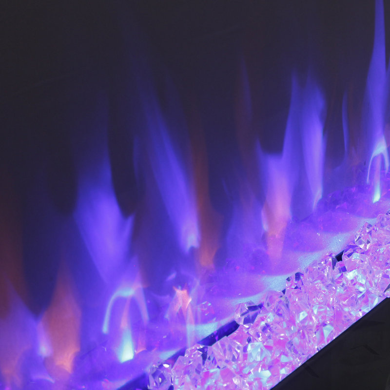 Smart Wifi-Enabled Electric Fireplace Heater, Recessed In-Wall And Wall-Mounted For Modern Homes, 18.6" H x 50" W x 4.9" D 
