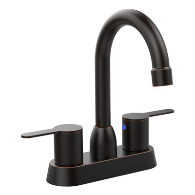 Robinet pour salle de bain à 2 poignées en bronze huilé pour lavabo 2 trous. Style moderne. Corps en plastique massif en laiton, poignées en acier inoxydable. 30 minutes d'installation facile