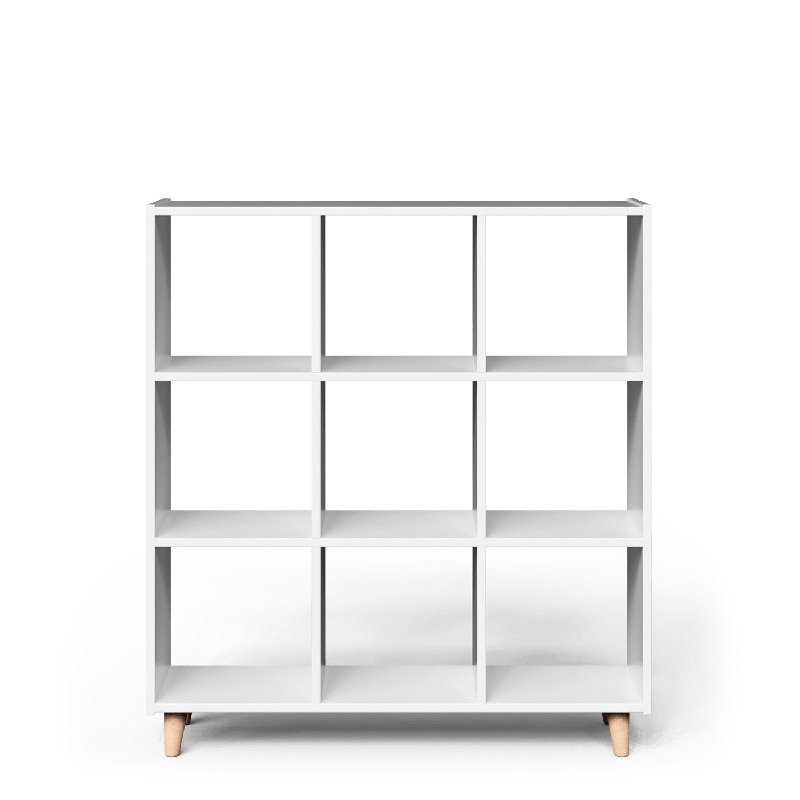 Neuf cubes, Blanc / naturel