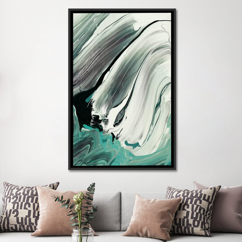 « marble dust iii », reproduction sur toile, H 26 po x l 18 po x P 1,5 po, Toile avec cadre noir, Pas de tapis