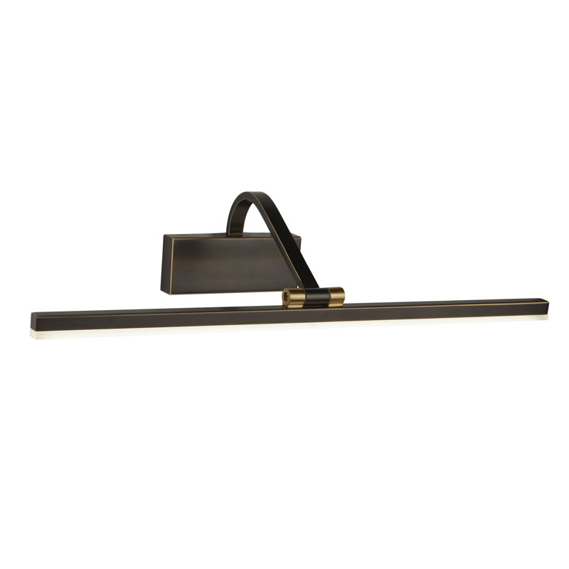 1 -Light Hardwired LED Wall Mounted Picture Light, Black Brushed Gold, 11cm H x 52cm W x 19cm D
