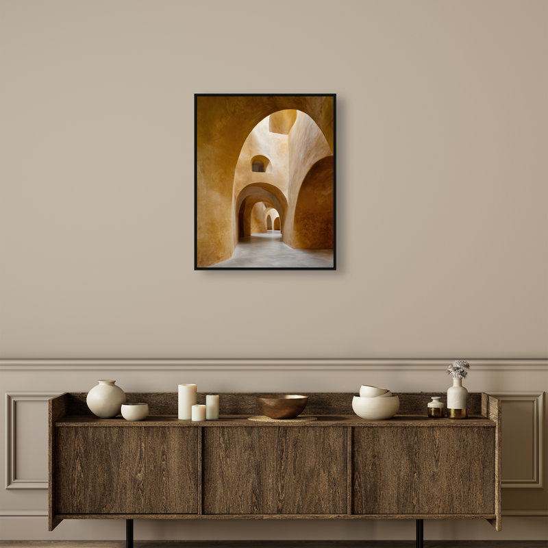 Honeyed Vaults II Print by Oliver Gal, 25"H x 31"W, Black Floater Frame