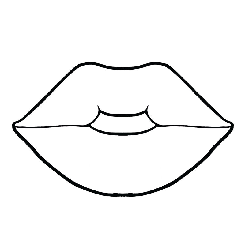 Line Lips - Wrapped Canvas Print, 91cm H x 91cm W x 3.8cm D