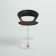 Riggleman Mid-century Swivel Adjustable Height Bar Stool with Open Back in Faux Leather, Wood, Metal