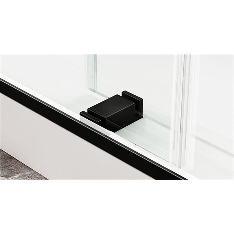 Porte de douche sans cadre l 56 à 60 po x H 76 po, Noir