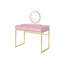 Bureau de coiffeuse à finition rose et or avec miroir et plateau à bijoux Coleen