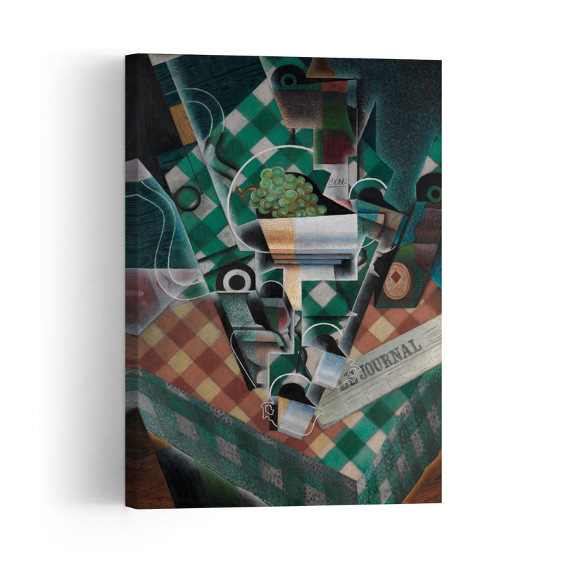Still Life With Checked Tablecloth, 1915 Abstract Contemporary Wall Art Print by Juan Gris - Wrapped Canvas Print