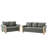 Terren  Monica 2-Piece Farmhouse Living Room Set with Solid Wood Spindle Legs-462775957