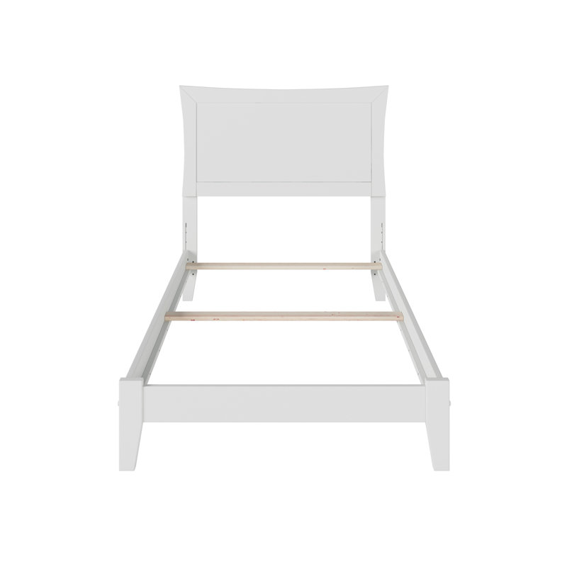 Ralls Solid Wood Foundation Bed, White, Twin