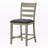 Kiko Gray Fabric and Solid Wood Counter Height Dining Chair, 40.98'' H X 19.88'' W X 21.77'' D