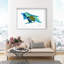 Manuel Roman - Azules y Aquas Shadowbox Abstract Print by Oliver Gal, Black Frame, 15 x 10-106876118-162009596