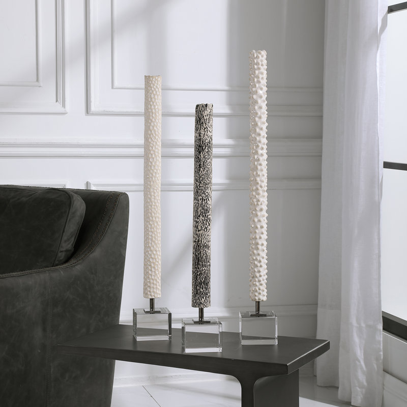 Ensemble de sculptures cylindriques 3 pièces makira Stagg