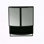 Garde-robe arquée 23,62 "à double porte avec miroir incassable - rangement double couche